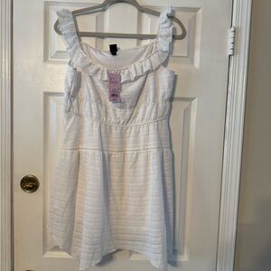 wild fable White Ruffle-Trim Mini Sundress